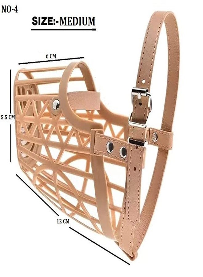 Pups&Pets كمامات للكلاب من Pups&Pets | كمامة بلاستيكية ناعمة مضادة للعض | غطاء فم للكلاب | واقي من العض مع حزام يدوي قابل للتعديل للكلاب متوسطة الحجم (رقم 4 (متوسط)) - Image 2